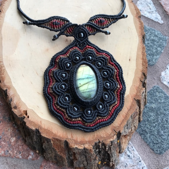 Silverskylight Jewelry - Sold ! labradorite boho macrame necklace